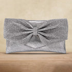 Eternal Glam Bead Bow Statement Purse - Grey