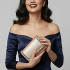 Shine Bright Sleek Sparkle Clutch - Rose Gold