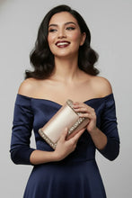 Shine Bright Sleek Sparkle Clutch - Rose Gold