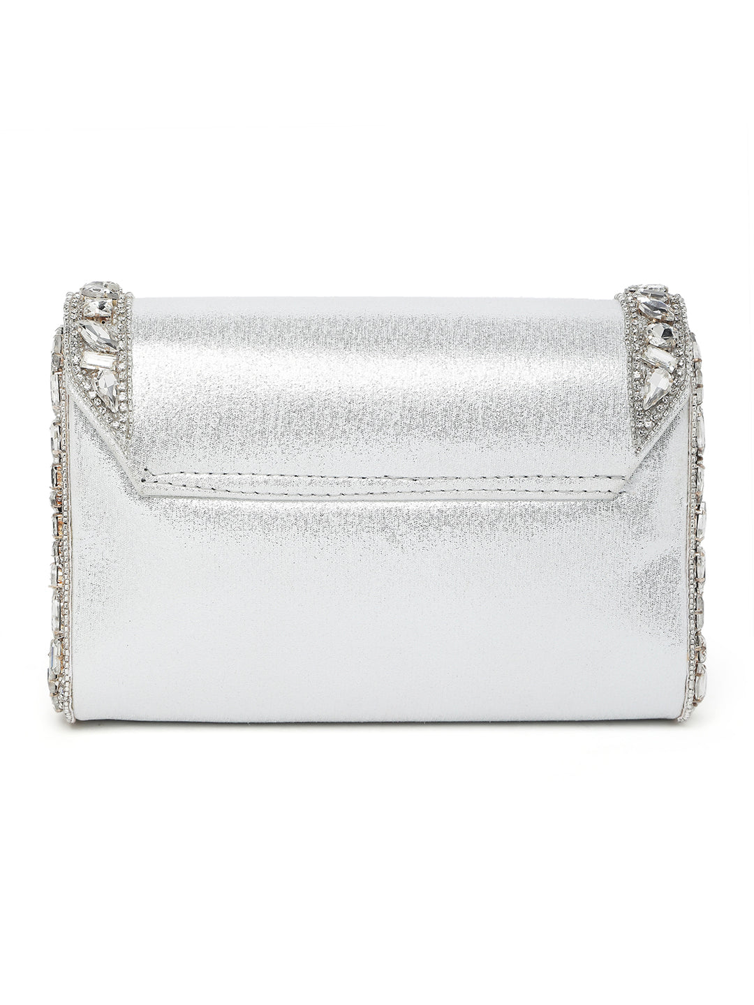 Sleek Sparkle Silver Clutch