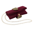Luxe Mosaic Beaded Statement Box Clutch - Maroon