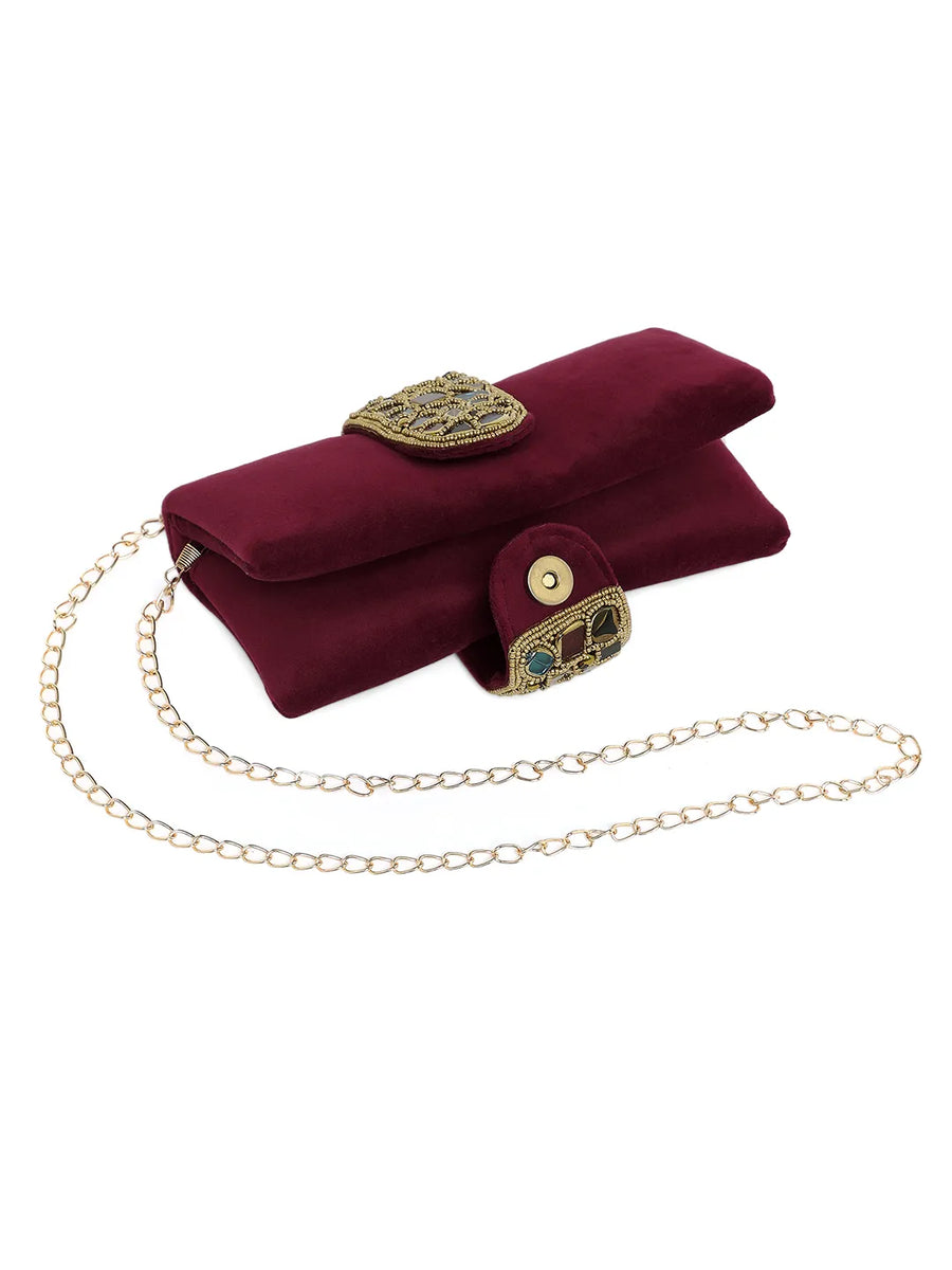 Luxe Mosaic Beaded Statement Box Clutch