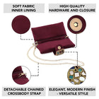 Luxe Mosaic Beaded Statement Box Clutch - Maroon