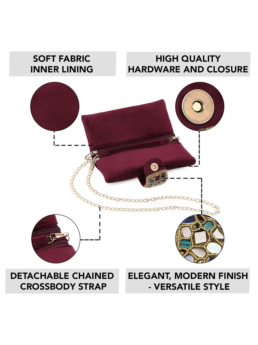 Luxe Mosaic Beaded Statement Box Clutch