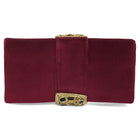 Luxe Mosaic Beaded Statement Box Clutch - Maroon
