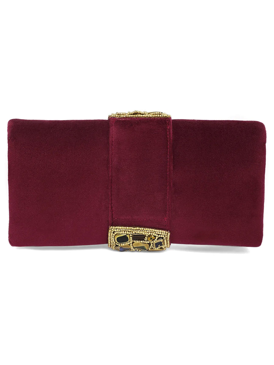 Luxe Mosaic Beaded Statement Box Clutch