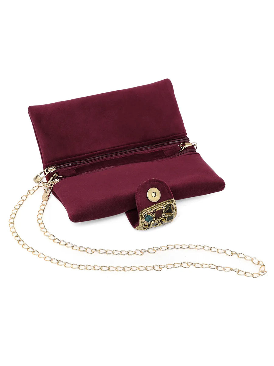 Luxe Mosaic Beaded Statement Box Clutch