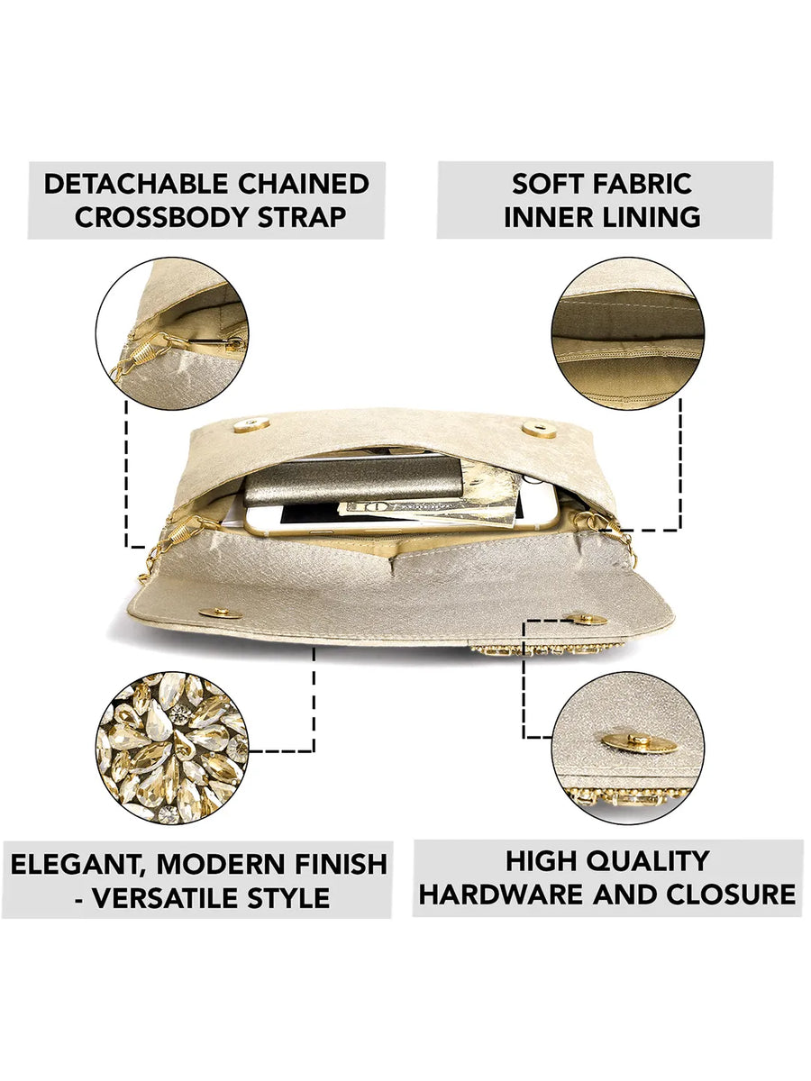 Timeless Majesty Faux Gem Clutch Purse
