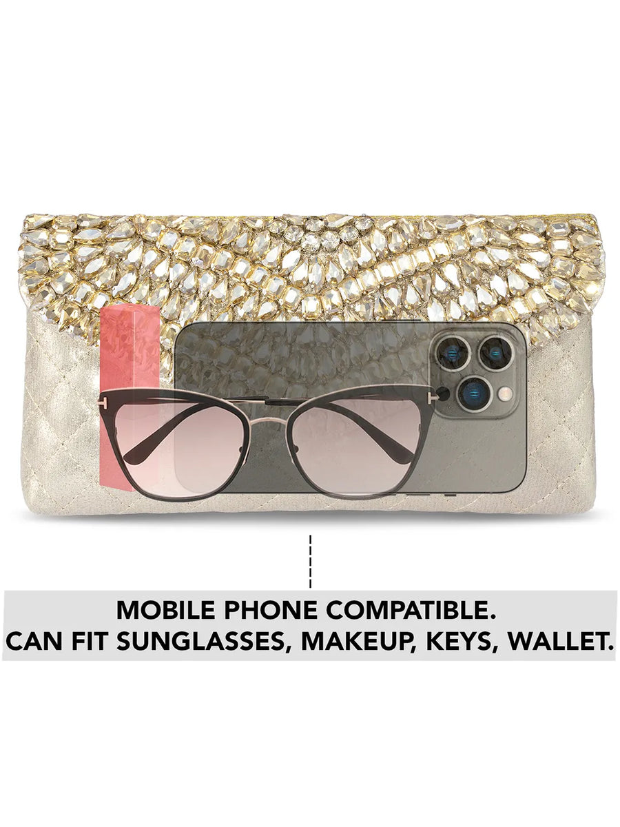 Glimmer Weave Crystal Detail Purse