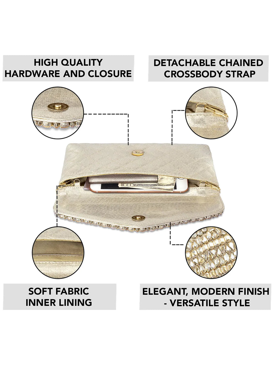 Glimmer Weave Crystal Detail Purse