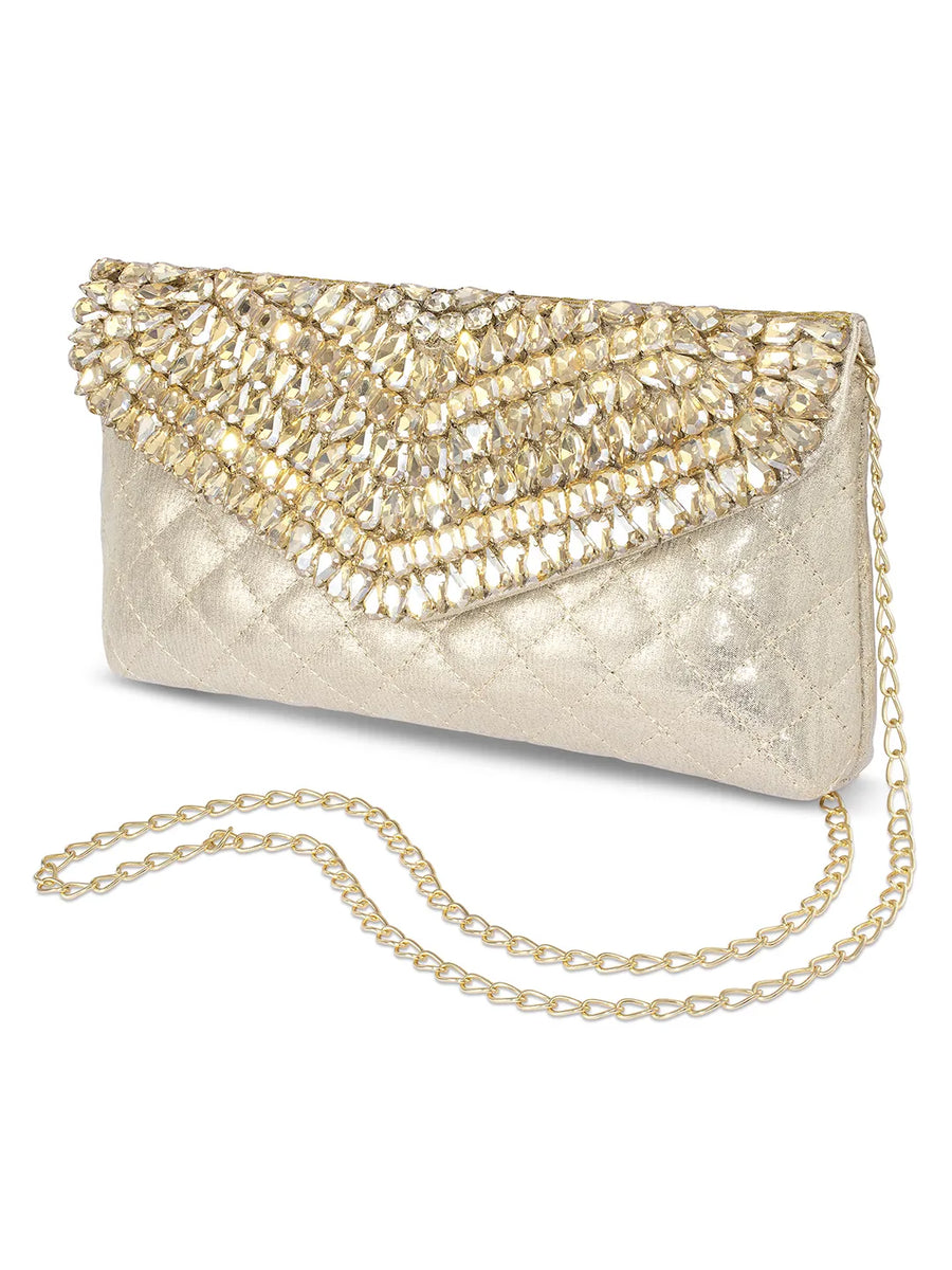 Glimmer Weave Crystal Detail Purse