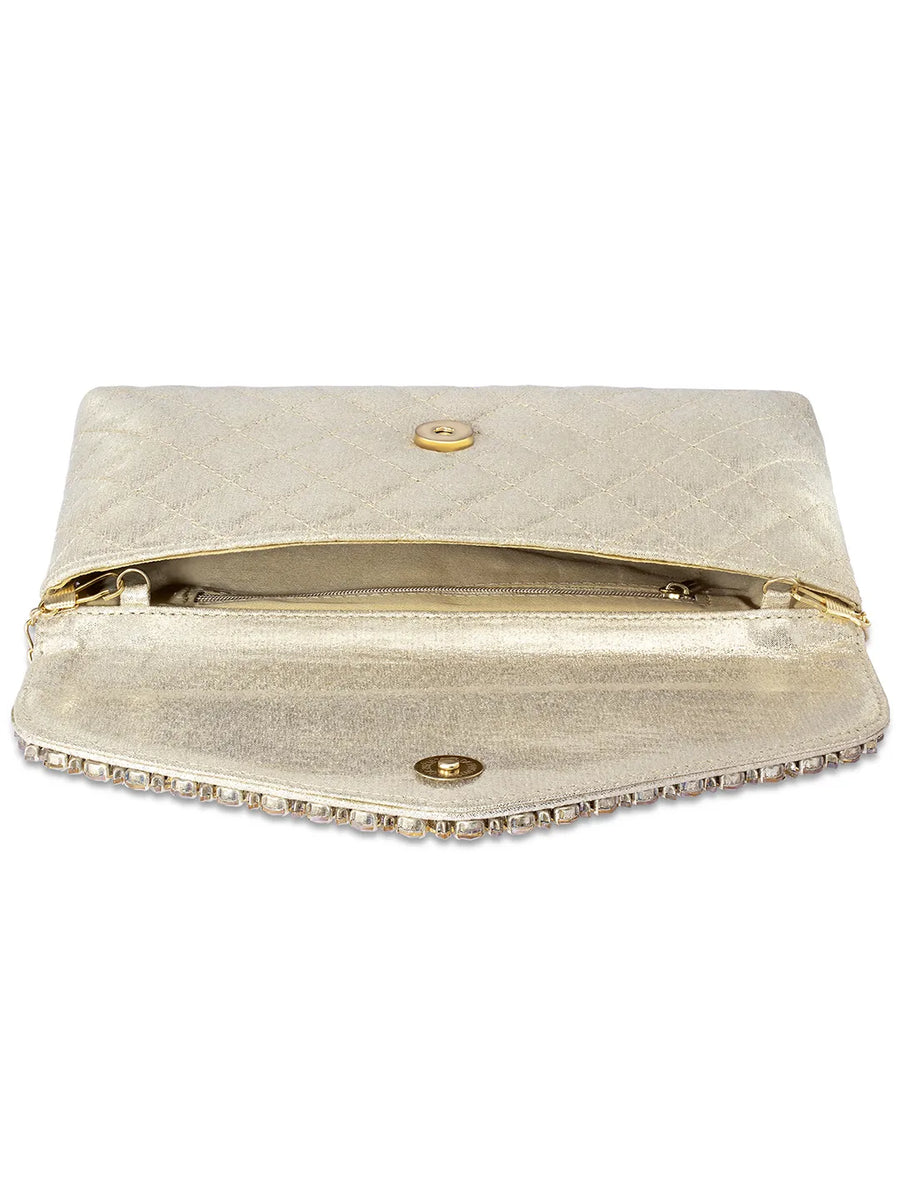 Glimmer Weave Crystal Detail Purse
