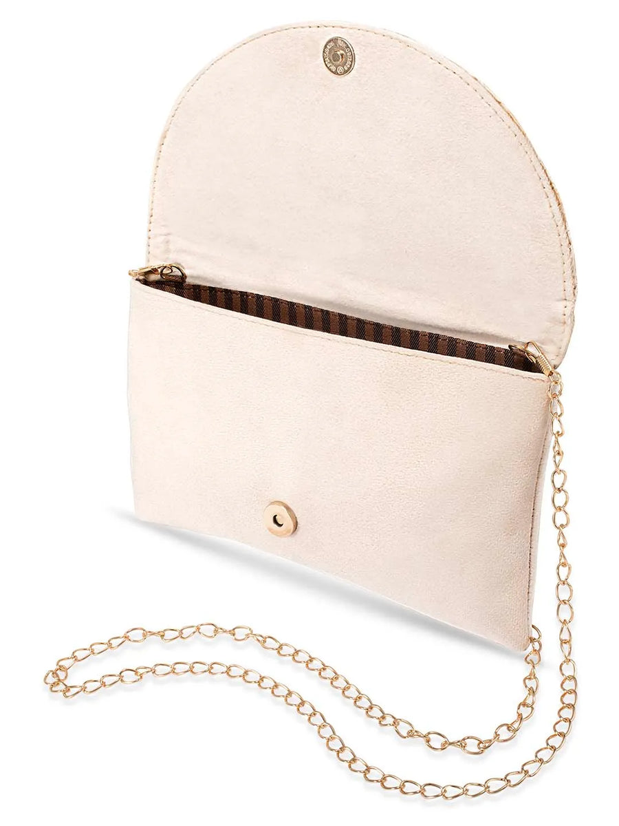 Stylish Evening Cocktail Clutch - Cream