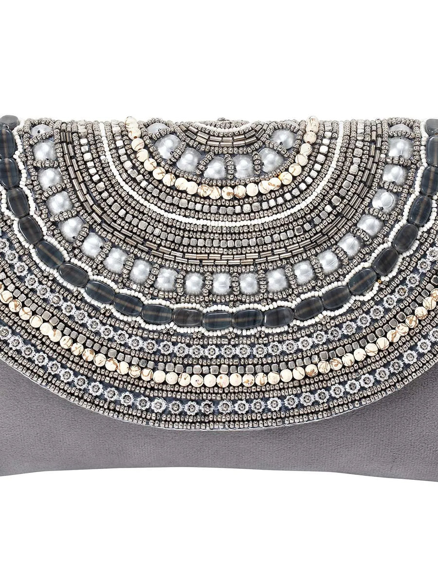 Stylish Evening Cocktail Clutch - Grey