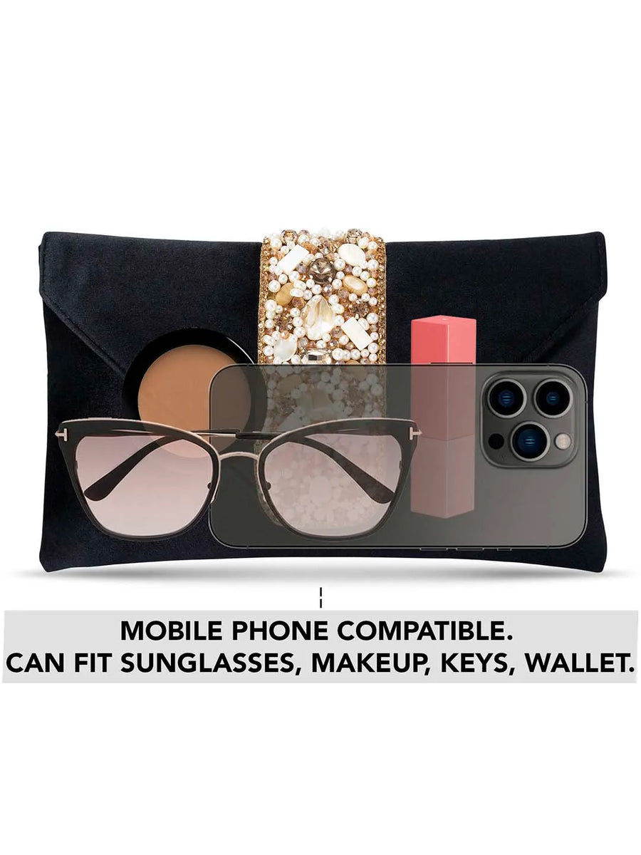 Glamorous Glow Elegant Handbag Clutch - Black