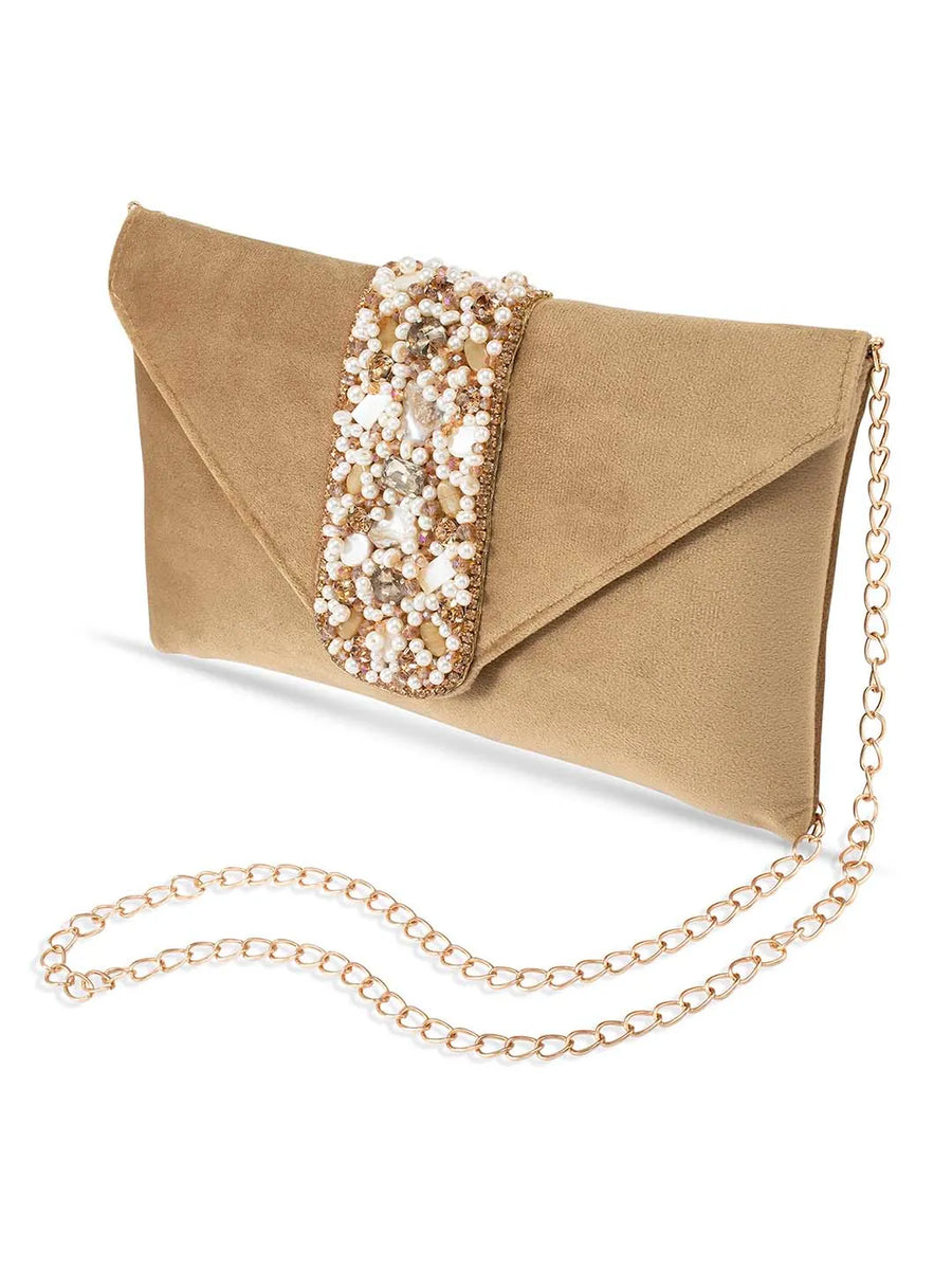 Glamorous Glow Elegant Handbag Clutch - Brown
