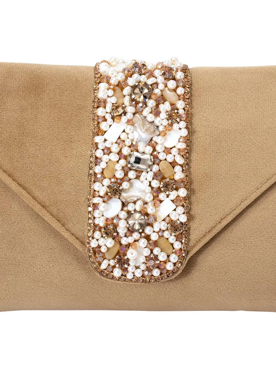 Glamorous Glow Elegant Handbag Clutch - Brown