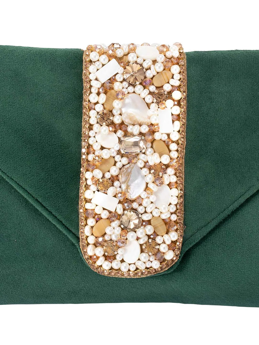 Glamorous Glow Elegant Handbag Clutch - Green