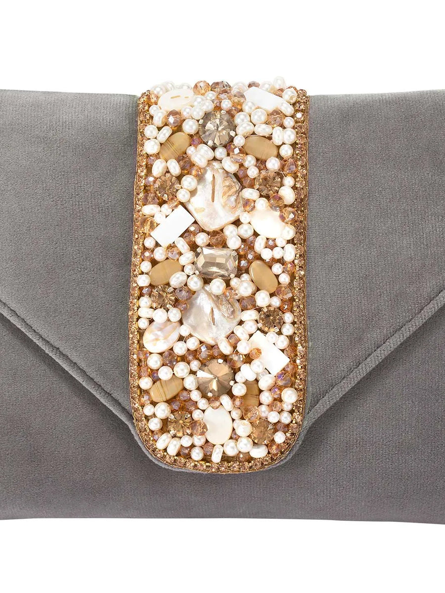 Glamorous Glow Elegant Handbag Clutch - Grey