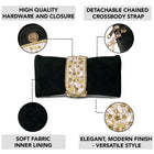 Black clutch bag named Clutch Bags Crafted for Elegance, featuring pearl detailing and soft fabric texture | Peora
