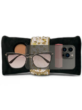 Black clutch bag named Clutch Bags Crafted for Elegance, featuring pearl detailing and soft fabric texture | Peora
