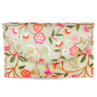 Floral Embroidery & Pearl Trim Clutch