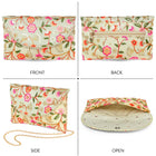 Floral Embroidery & Pearl Trim Clutch