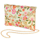 Floral Embroidery & Pearl Trim Clutch