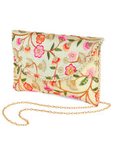 Floral Embroidery & Pearl Trim Clutch