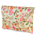 Floral Embroidery & Pearl Trim Clutch