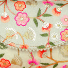 Floral Embroidery & Pearl Trim Clutch