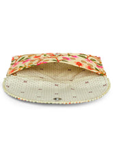 Floral Embroidery & Pearl Trim Clutch