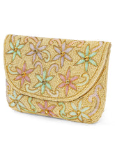 Elegant Floral Embroidery Party Clutch - Cream