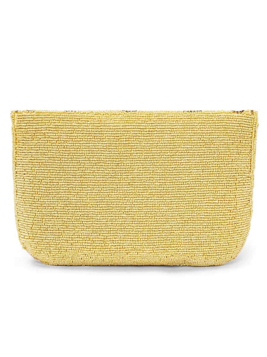 Elegant Floral Embroidery Party Clutch - Cream