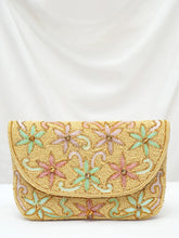 Elegant Floral Embroidery Party Clutch - Cream