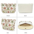 Elegant  Floral Embroidery Party Clutch - White