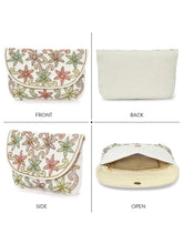 Elegant  Floral Embroidery Party Clutch - White