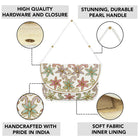 Elegant  Floral Embroidery Party Clutch - White