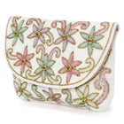 Elegant  Floral Embroidery Party Clutch - White
