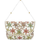 Elegant  Floral Embroidery Party Clutch - White