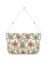 Elegant  Floral Embroidery Party Clutch - White