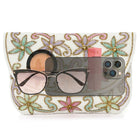 Elegant  Floral Embroidery Party Clutch - White