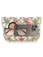 Elegant  Floral Embroidery Party Clutch - White