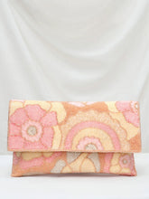 Pastel  Floral Hand Embroidered Clutch - Pink