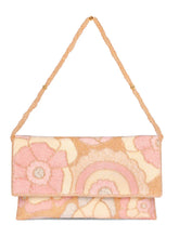 Pastel  Floral Hand Embroidered Clutch - Pink
