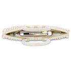 Peora Luxe Pearl Beaded Crescent Handbag - White