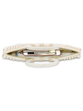 Peora Luxe Pearl Beaded Crescent Handbag - White