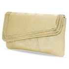 Peora Textured Envelope Party Wear Clutch - Gold