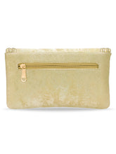 Peora Textured Envelope Party Wear Clutch - Gold