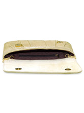Peora Textured Envelope Party Wear Clutch - Gold